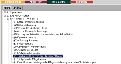 Suche über den Strukturbaum